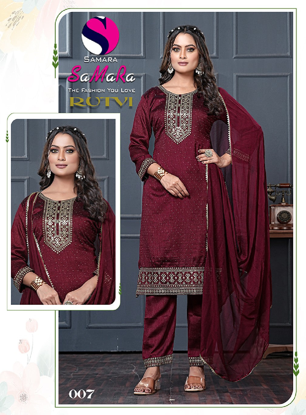 Rutvi Samara Vichitra Readymade Pant Style Suits Wholesaler India