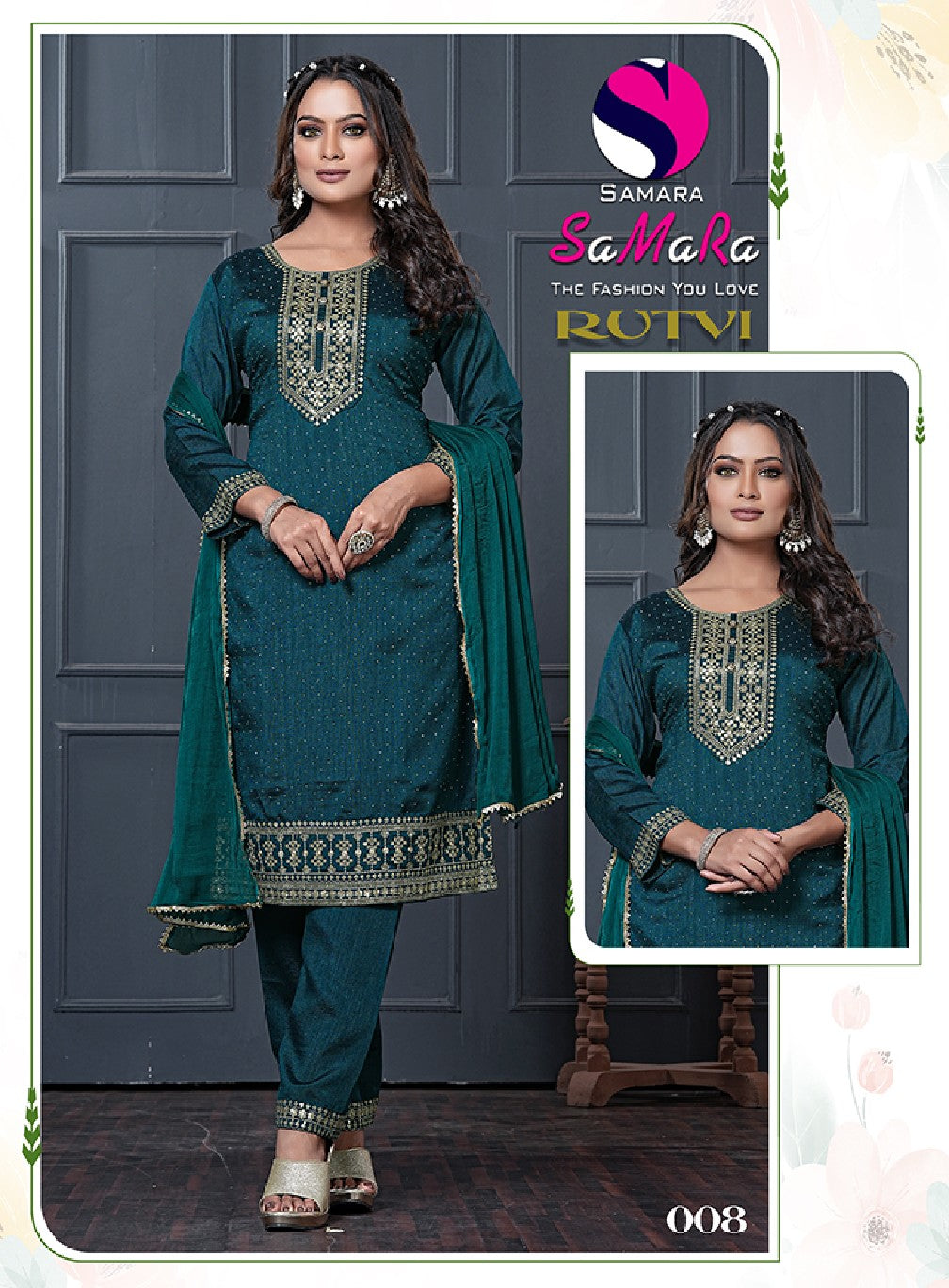 Rutvi Samara Vichitra Readymade Pant Style Suits Wholesaler India