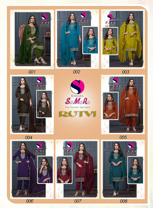 Rutvi Samara Vichitra Readymade Pant Style Suits Wholesaler India