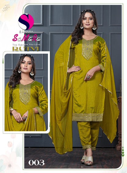 Rutvi Samara Vichitra Readymade Pant Style Suits Wholesaler India
