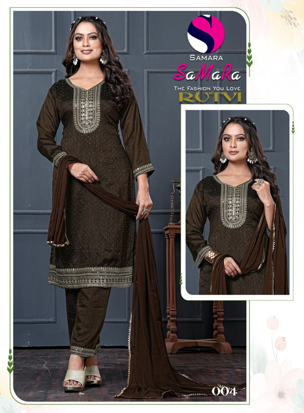 Rutvi Samara Vichitra Readymade Pant Style Suits Wholesaler India