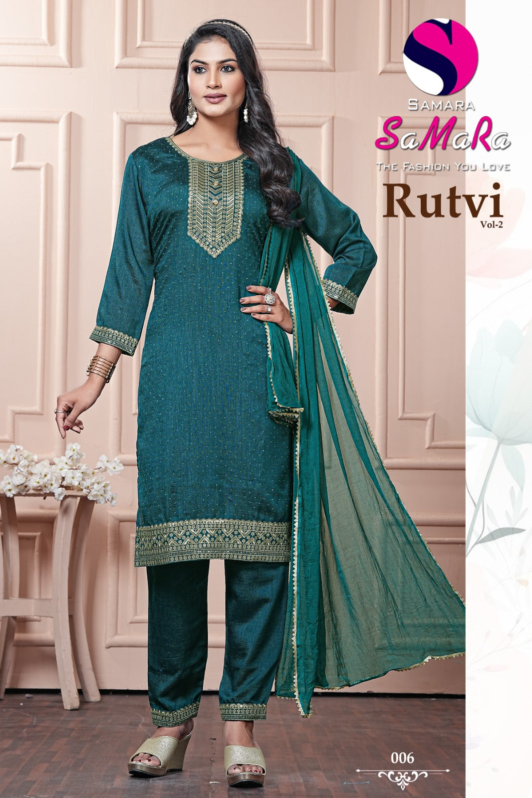 Rutvi Vol 2 Samara Vichitra Readymade Pant Style Suits Wholesaler