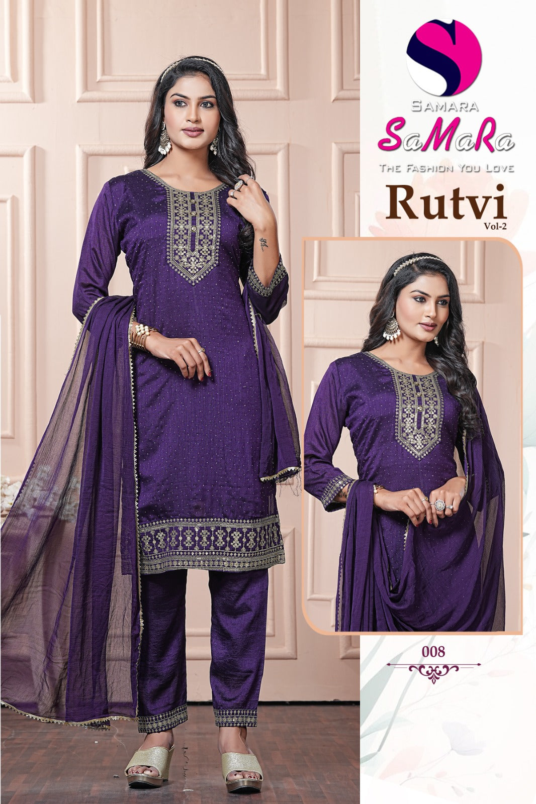 Rutvi Vol 2 Samara Vichitra Readymade Pant Style Suits Wholesaler