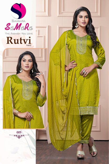 Rutvi Vol 2 Samara Vichitra Readymade Pant Style Suits Wholesaler
