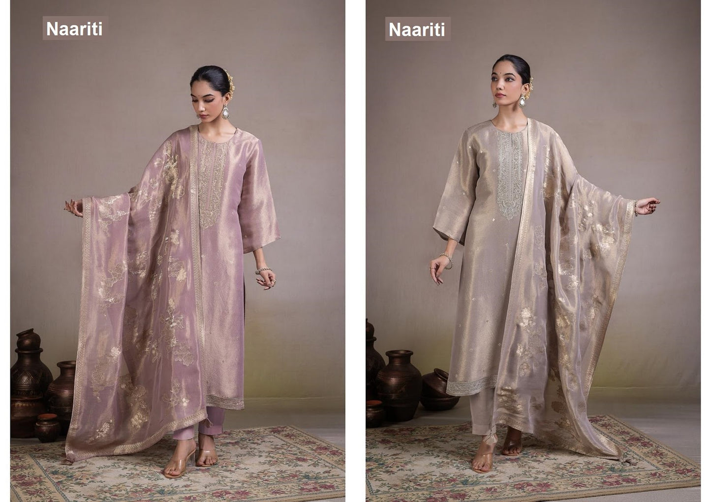Ruvaan Naariti Tissue Silk Pant Style Suits Exporter Gujarat
