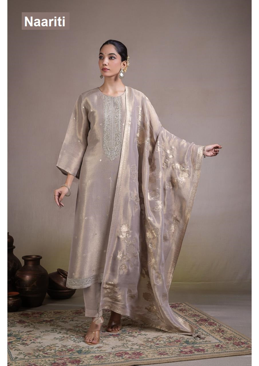 Ruvaan Naariti Tissue Silk Pant Style Suits Exporter Gujarat