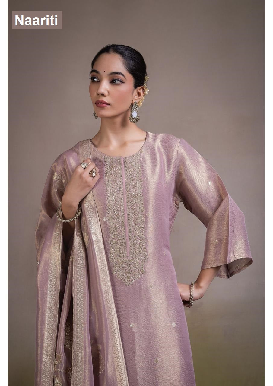 Ruvaan Naariti Tissue Silk Pant Style Suits Exporter Gujarat