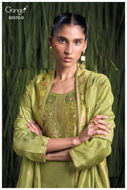 Ruvana S5375 Ganga Woven Silk Pant Style Suits Supplier India