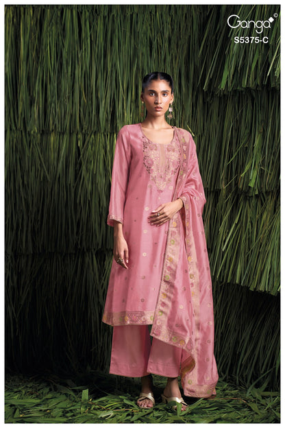 Ruvana S5375 Ganga Woven Silk Pant Style Suits Supplier India