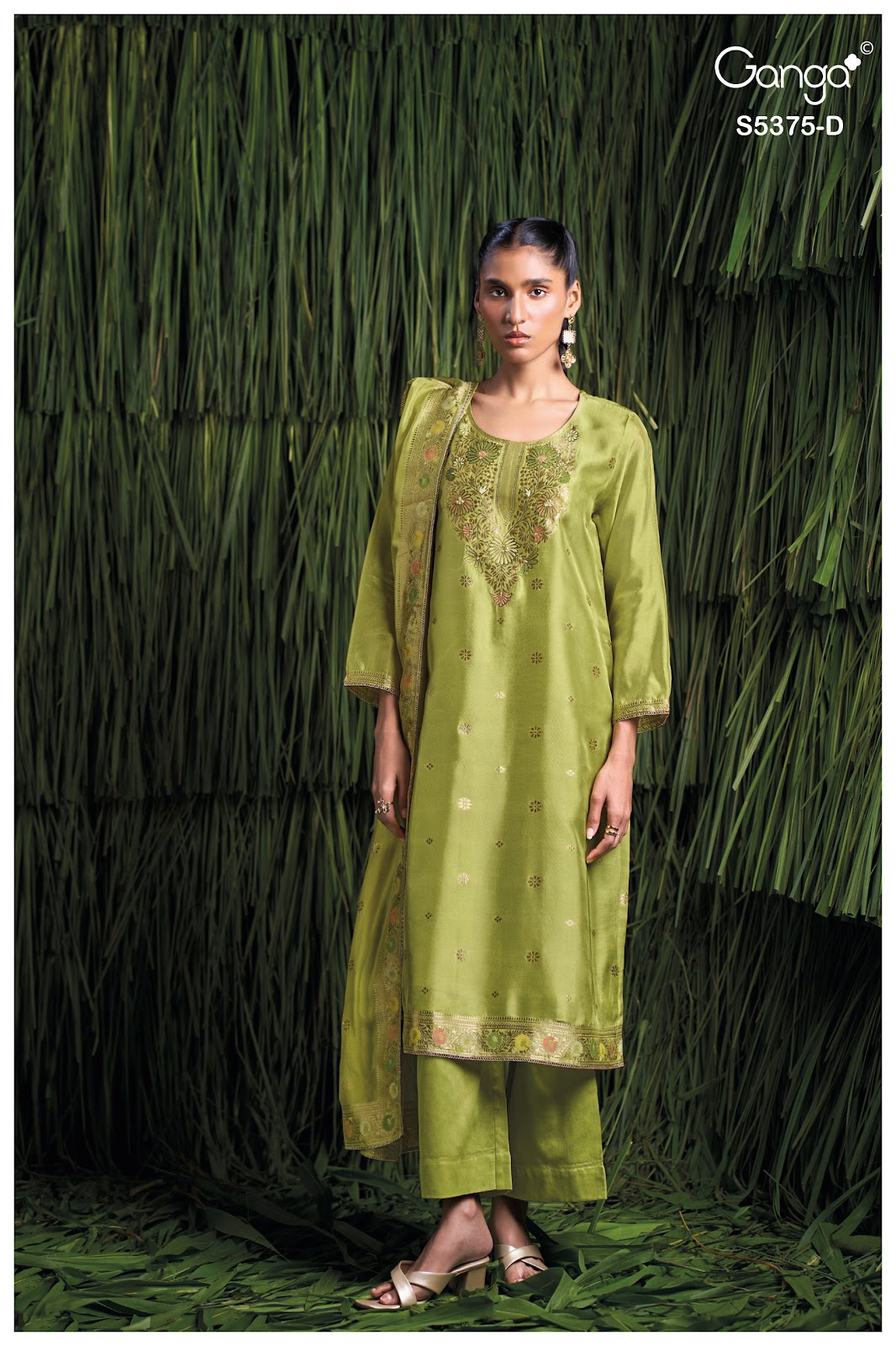 Ruvana S5375 Ganga Woven Silk Pant Style Suits Supplier India