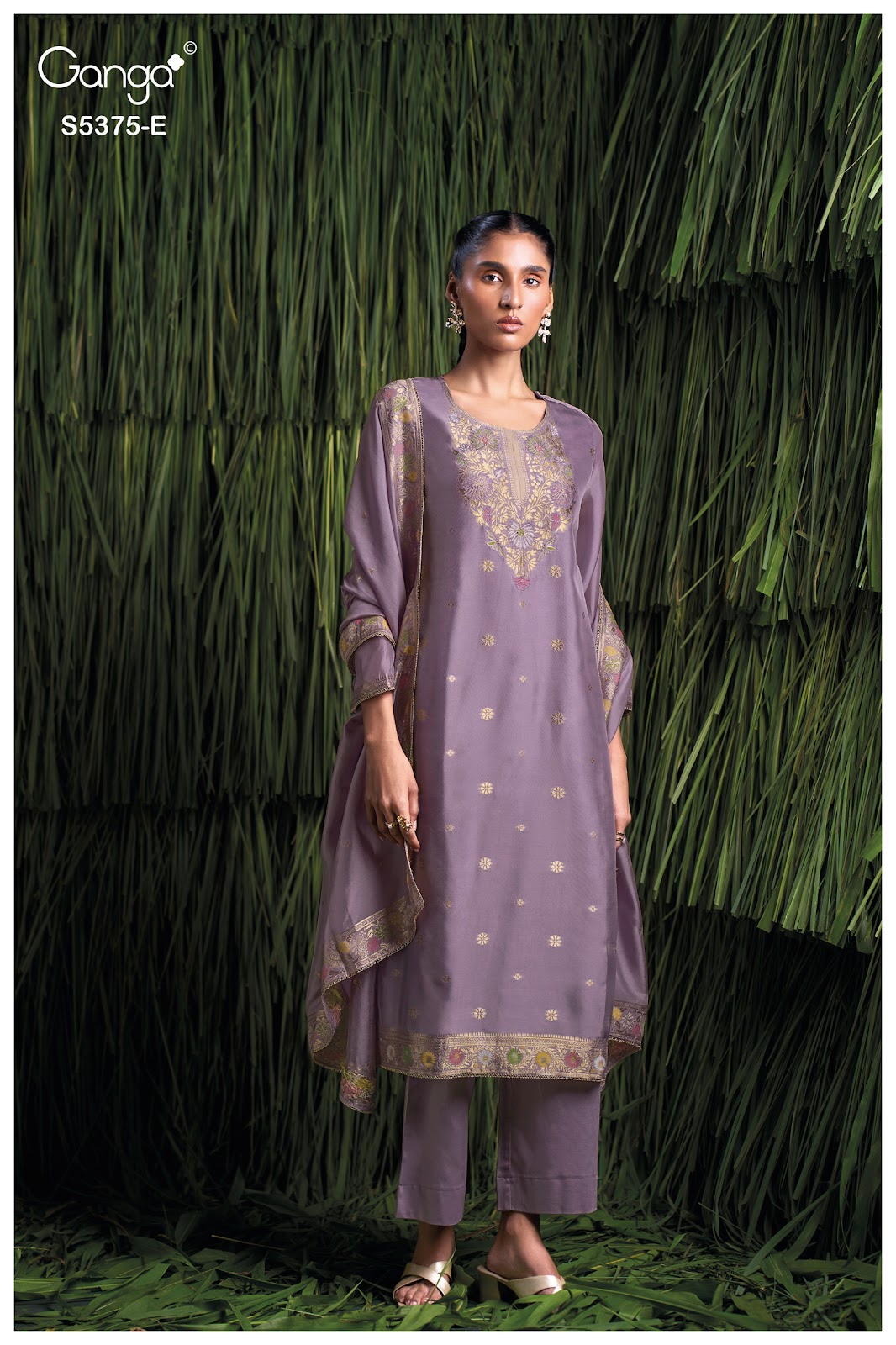 Ruvana S5375 Ganga Woven Silk Pant Style Suits Supplier India