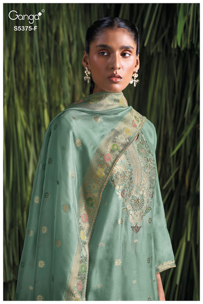Ruvana S5375 Ganga Woven Silk Pant Style Suits Supplier India