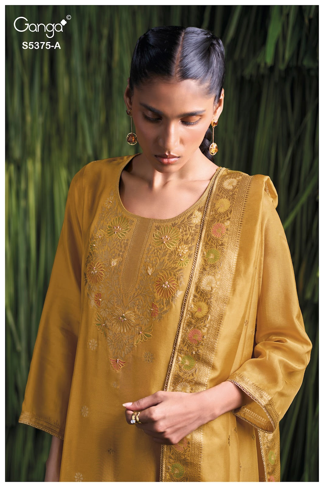 Ruvana S5375 Ganga Woven Silk Pant Style Suits Supplier India