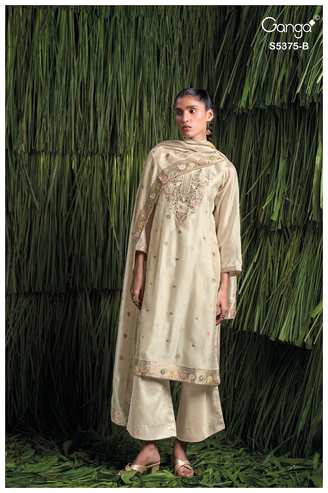 Ruvana S5375 Ganga Woven Silk Pant Style Suits Supplier India