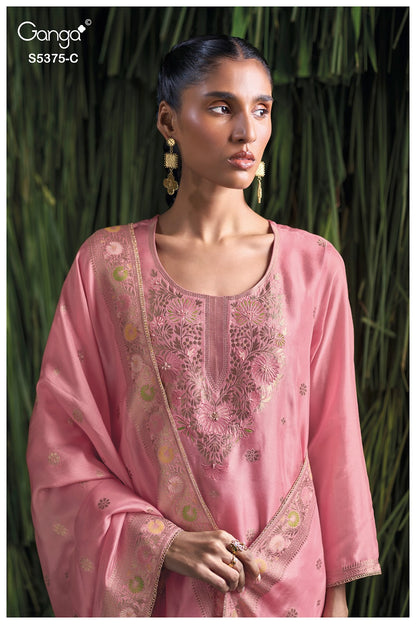 Ruvana S5375 Ganga Woven Silk Pant Style Suits Supplier India