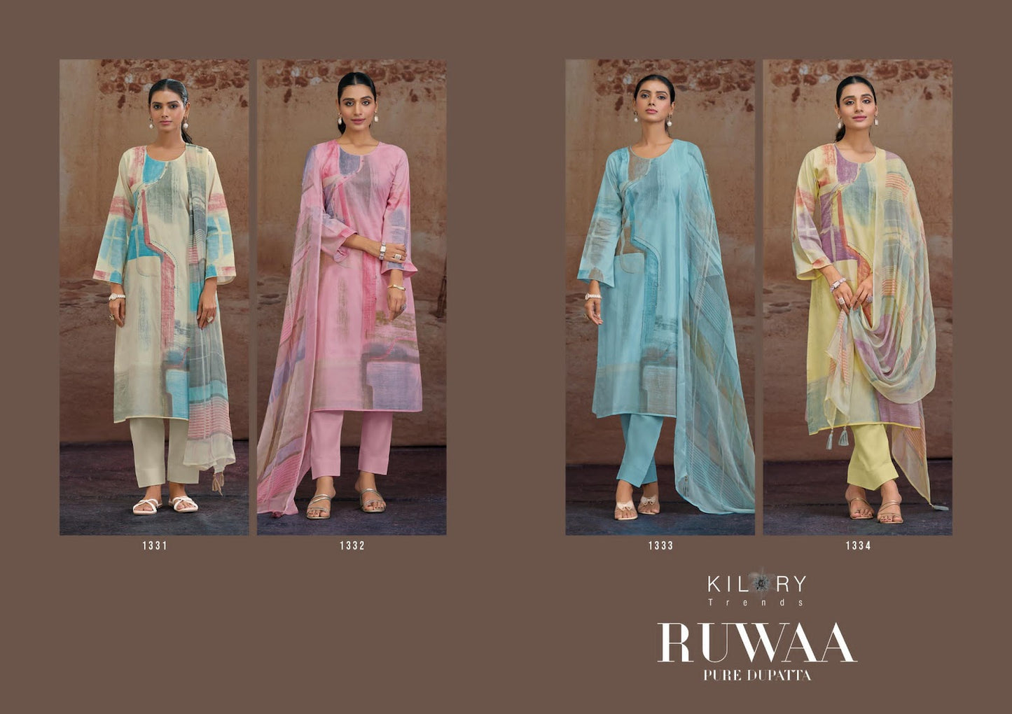 Ruwaa Kilory Lawn Cotton Pant Style Suits Manufacturer