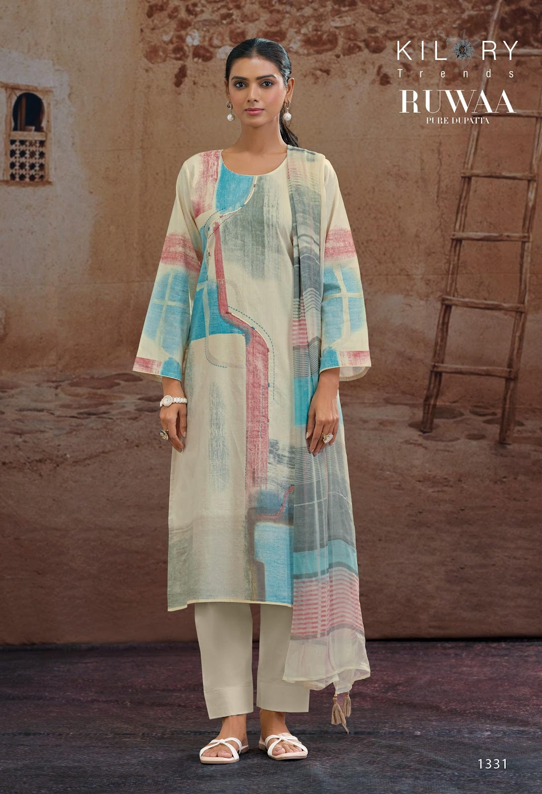 Ruwaa Kilory Lawn Cotton Pant Style Suits Manufacturer