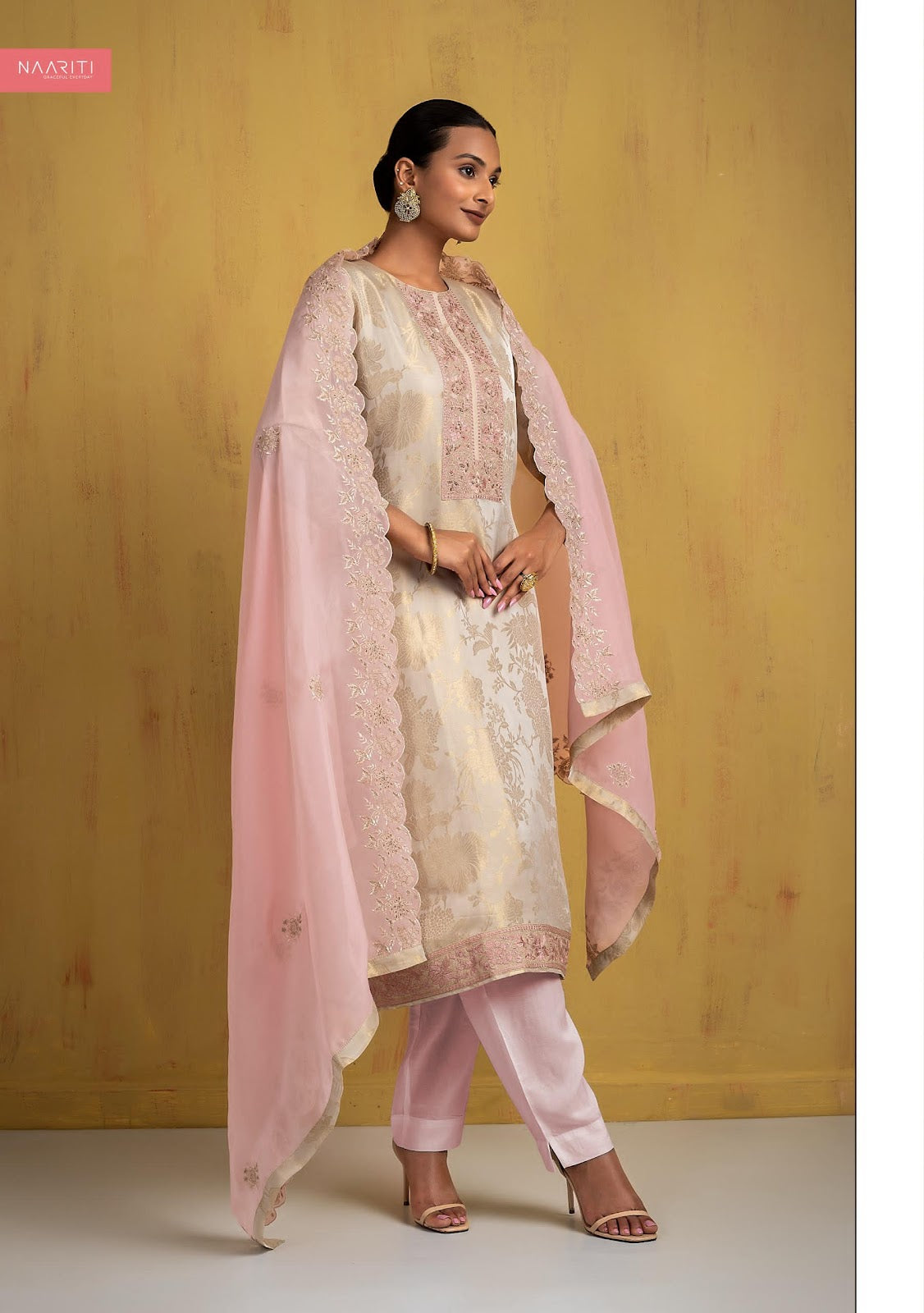 Ruyana Naariti Silk Jacquard Pant Style Suits Supplier Gujarat