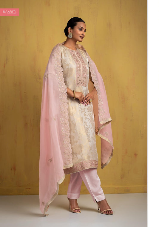 Ruyana Naariti Silk Jacquard Pant Style Suits Supplier Gujarat