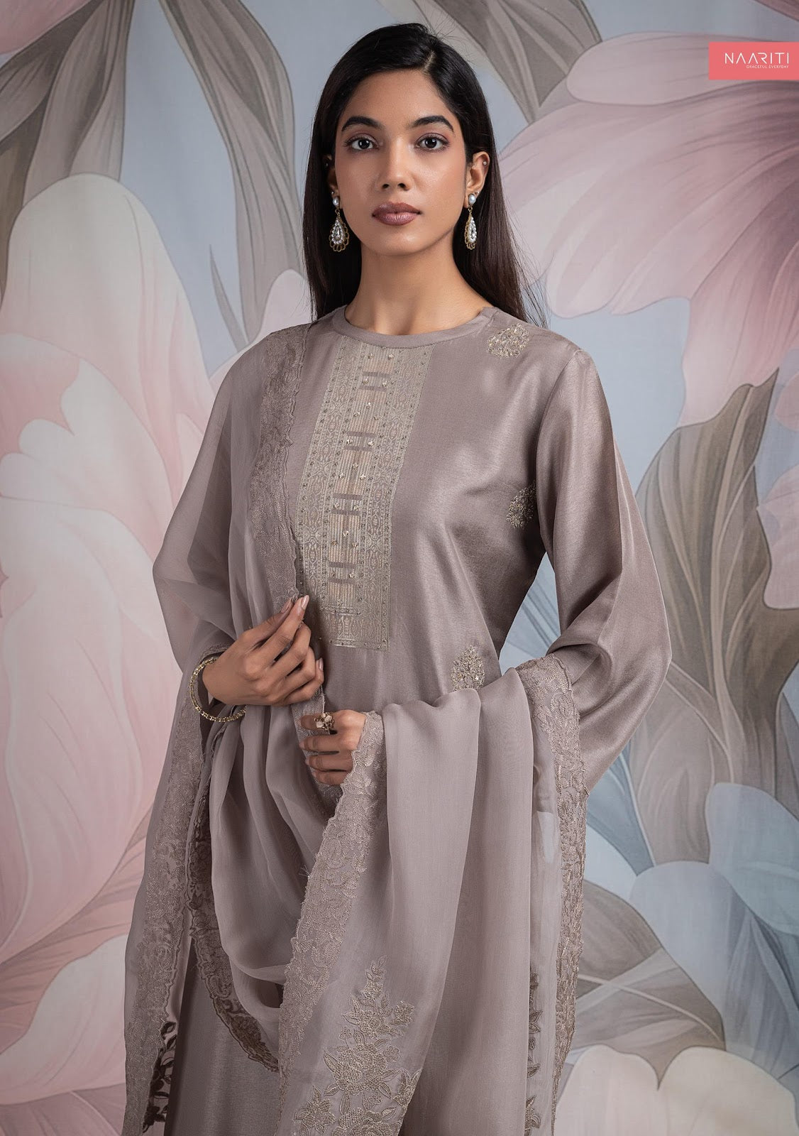 Ruyara Naariti Silk Jacquard Pant Style Suits Wholesaler India