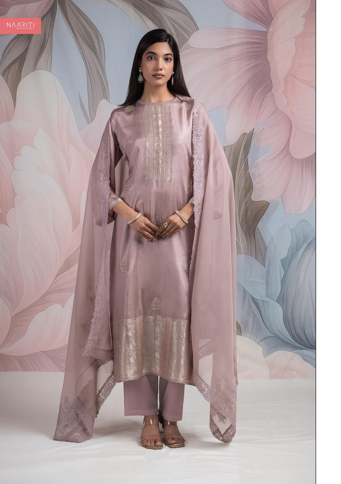 Ruyara Naariti Silk Jacquard Pant Style Suits Wholesaler India