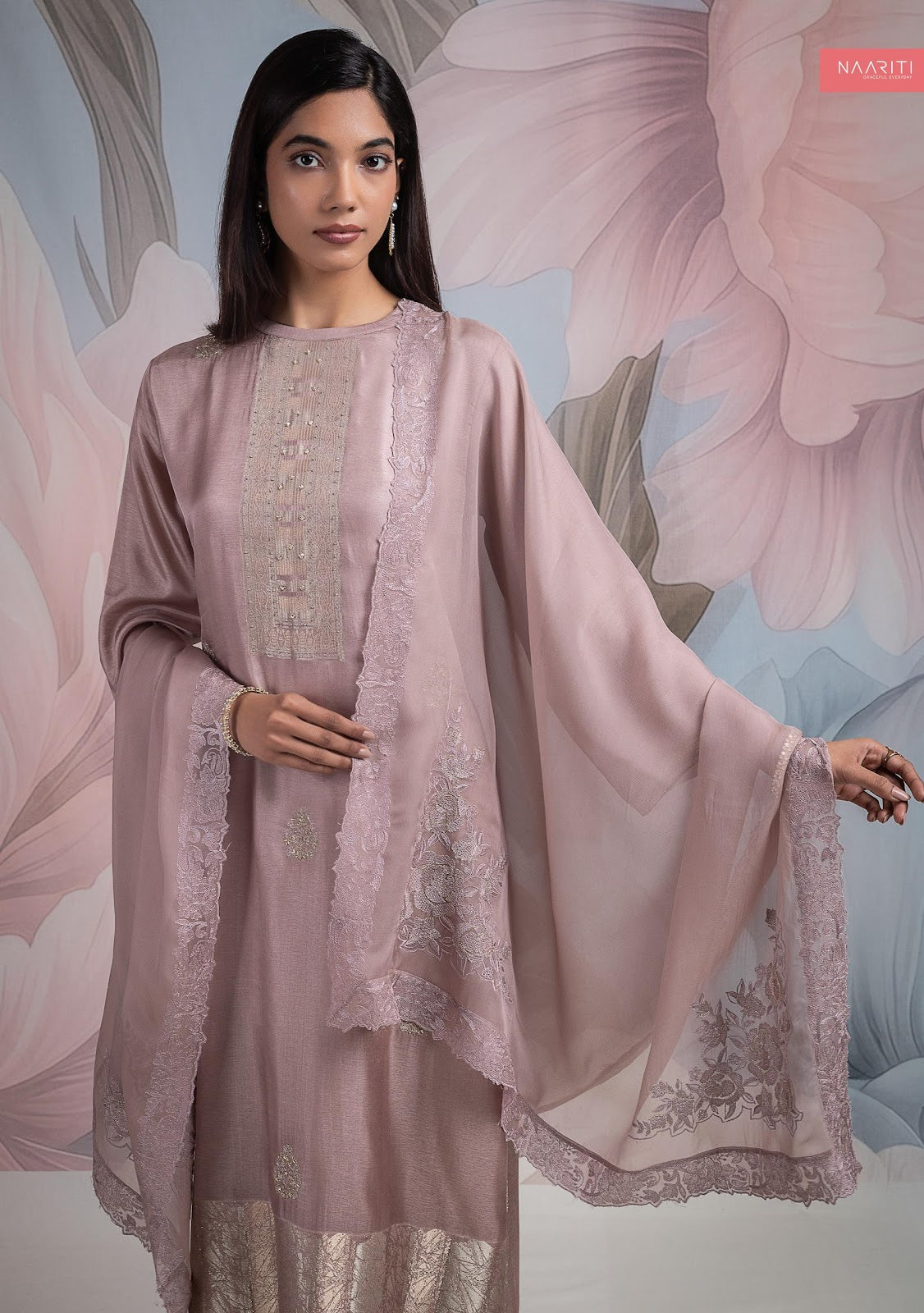 Ruyara Naariti Silk Jacquard Pant Style Suits Wholesaler India