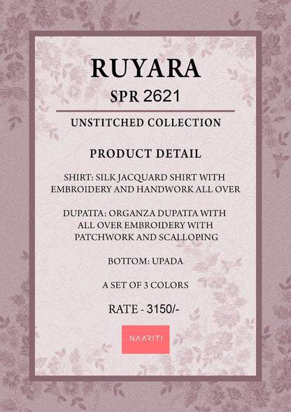 Ruyara Naariti Silk Jacquard Pant Style Suits Wholesaler India