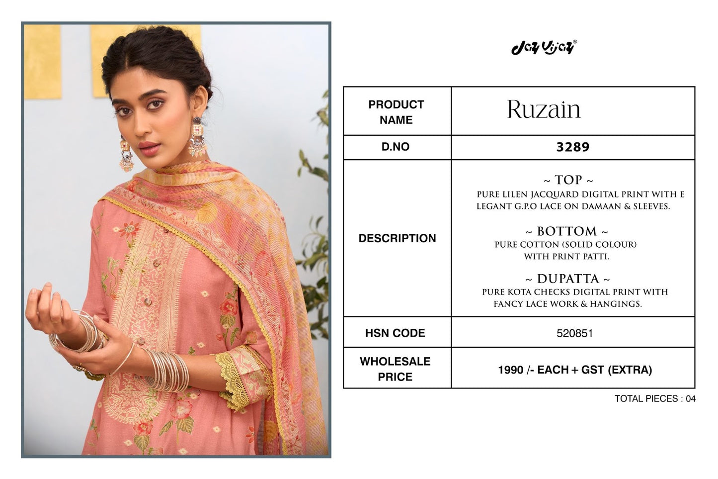 Ruzain Jay Vijay Lilen Pant Style Suits Supplier
