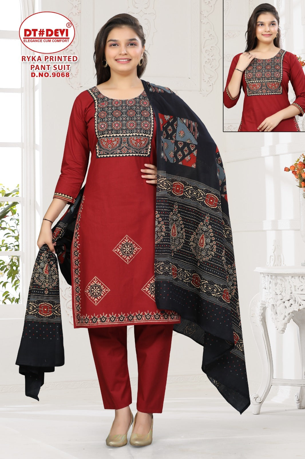 Ryka Dn 9068 Dt Devi Cotton Girls Readymade Pant Suits Manufacturer