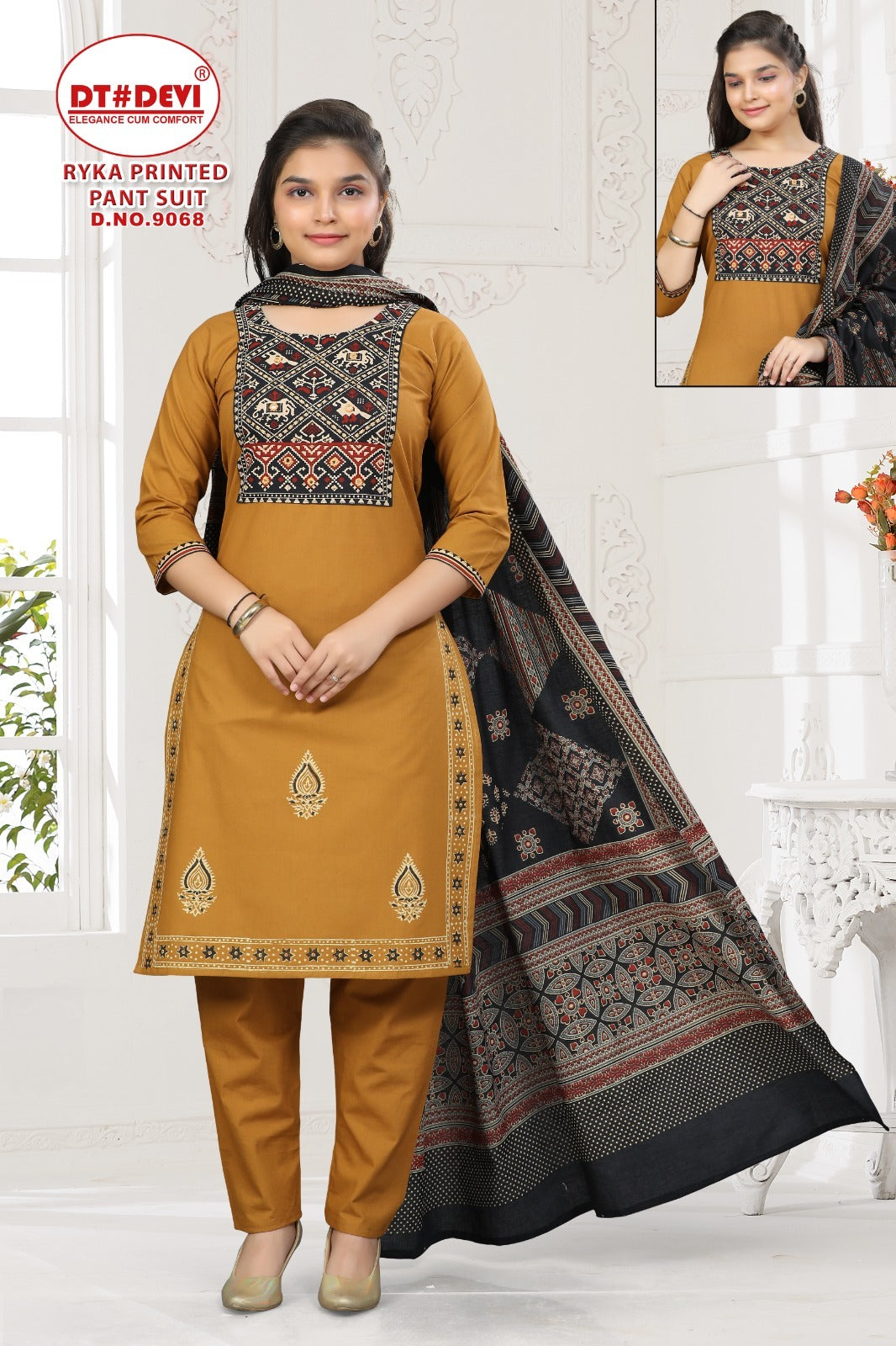 Ryka Dn 9068 Dt Devi Cotton Girls Readymade Pant Suits Manufacturer