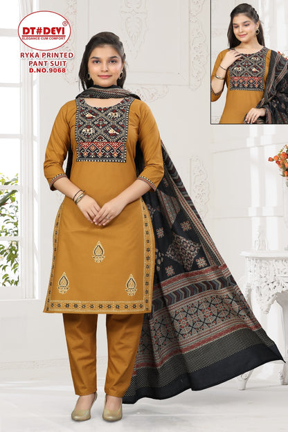 Ryka Dn 9068 Dt Devi Cotton Girls Readymade Pant Suits Manufacturer