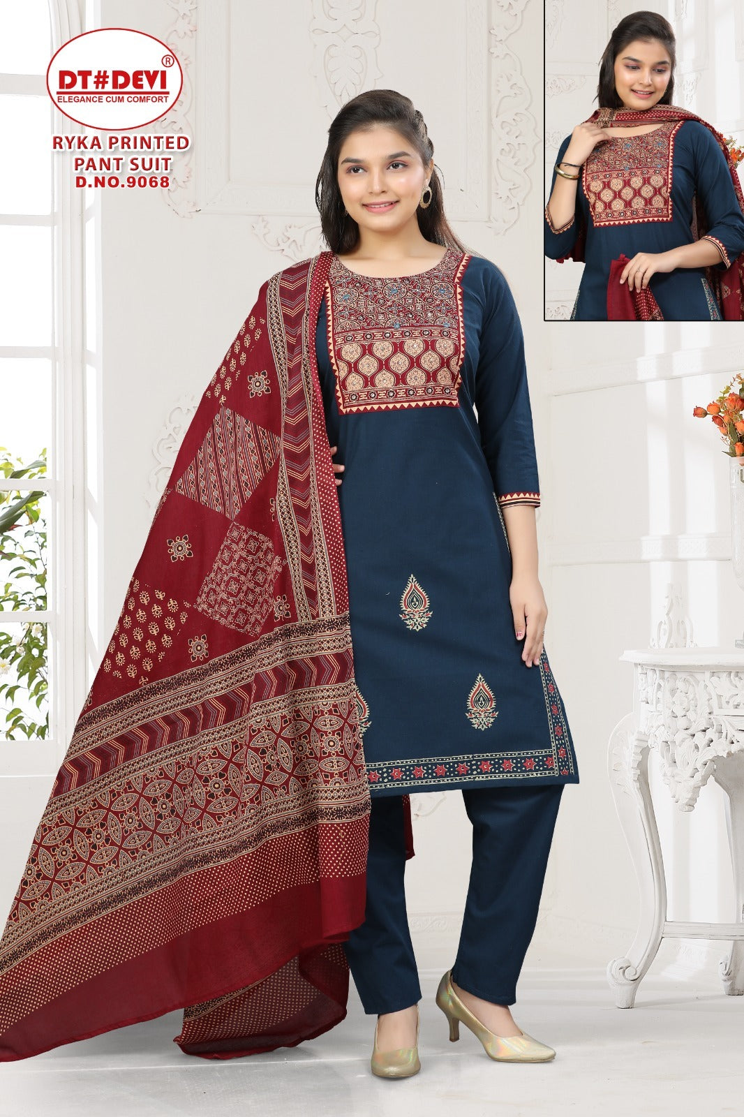 Ryka Dn 9068 Dt Devi Cotton Girls Readymade Pant Suits Manufacturer