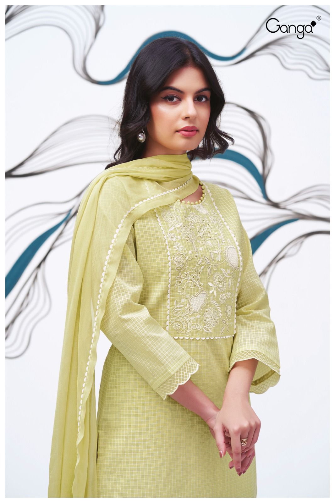 Rylan 2539 Ganga Premium Cotton Plazzo Style Suits Manufacturer Gujarat