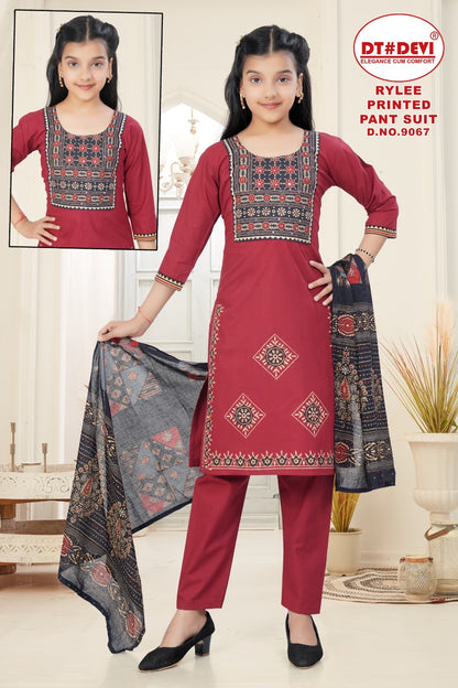 Rylee Dn 9067 Dt Devi Cotton Girls Readymade Pant Suits Wholesale