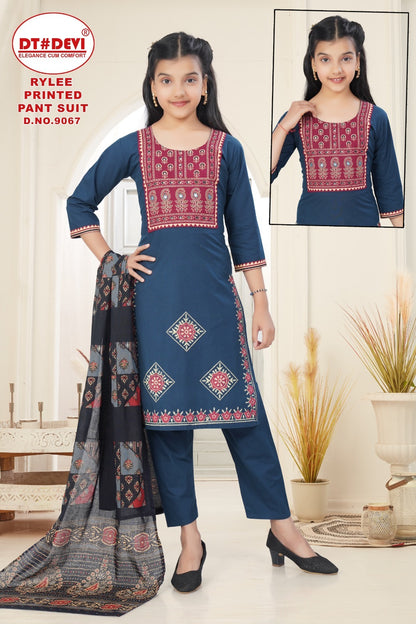 Rylee Dn 9067 Dt Devi Cotton Girls Readymade Pant Suits Wholesale