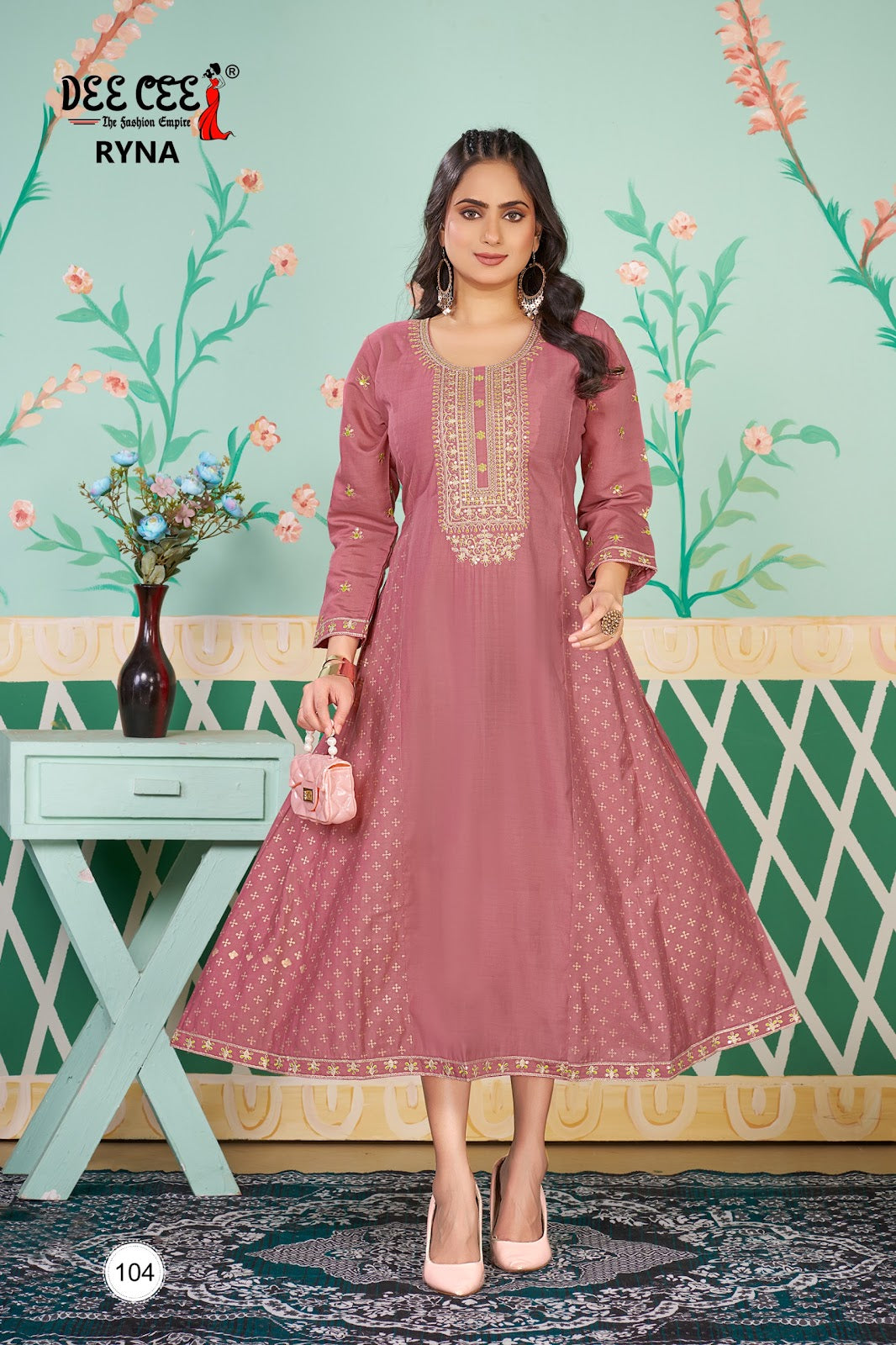 Ryna Deecee Roman Silk Anarkali Kurtis Wholesaler Ahmedabad