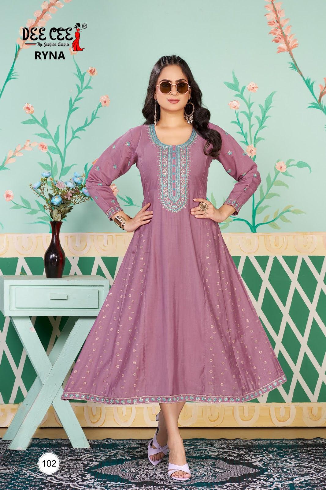 Ryna Deecee Roman Silk Anarkali Kurtis Wholesaler Ahmedabad
