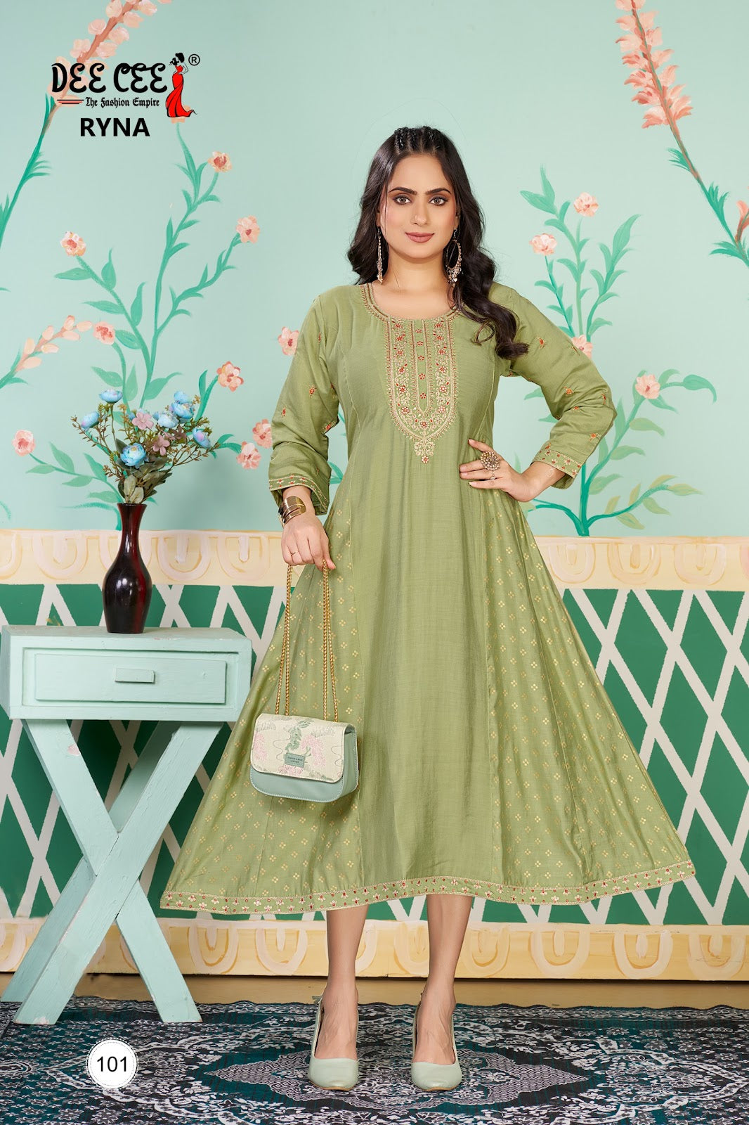Ryna Deecee Roman Silk Anarkali Kurtis Wholesaler Ahmedabad