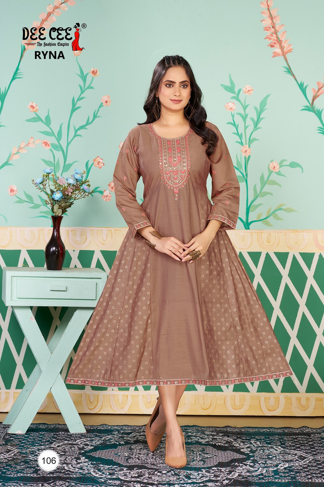 Ryna Deecee Roman Silk Anarkali Kurtis Wholesaler Ahmedabad
