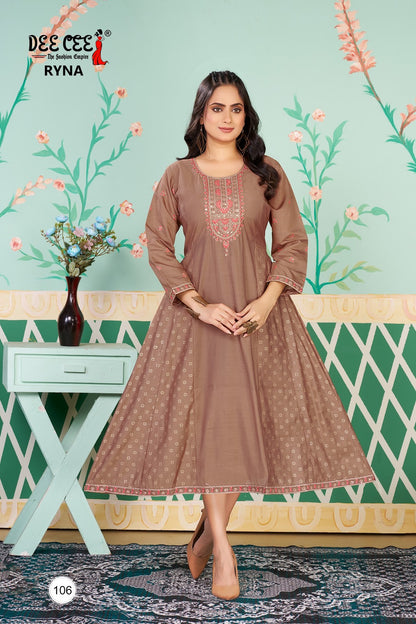 Ryna Deecee Roman Silk Anarkali Kurtis Wholesaler Ahmedabad