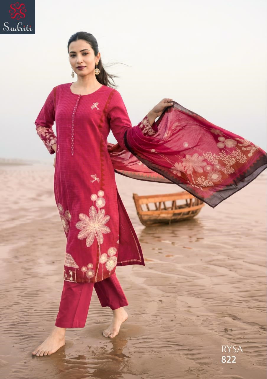 Rysa Sudriti Sahiba Cotton Lawn Pant Style Suits Wholesale Price