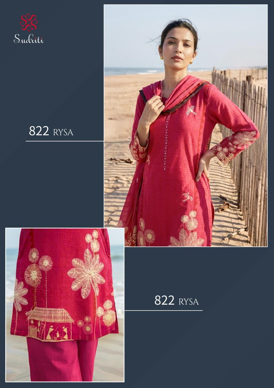 Rysa Sudriti Sahiba Cotton Lawn Pant Style Suits Wholesale Price