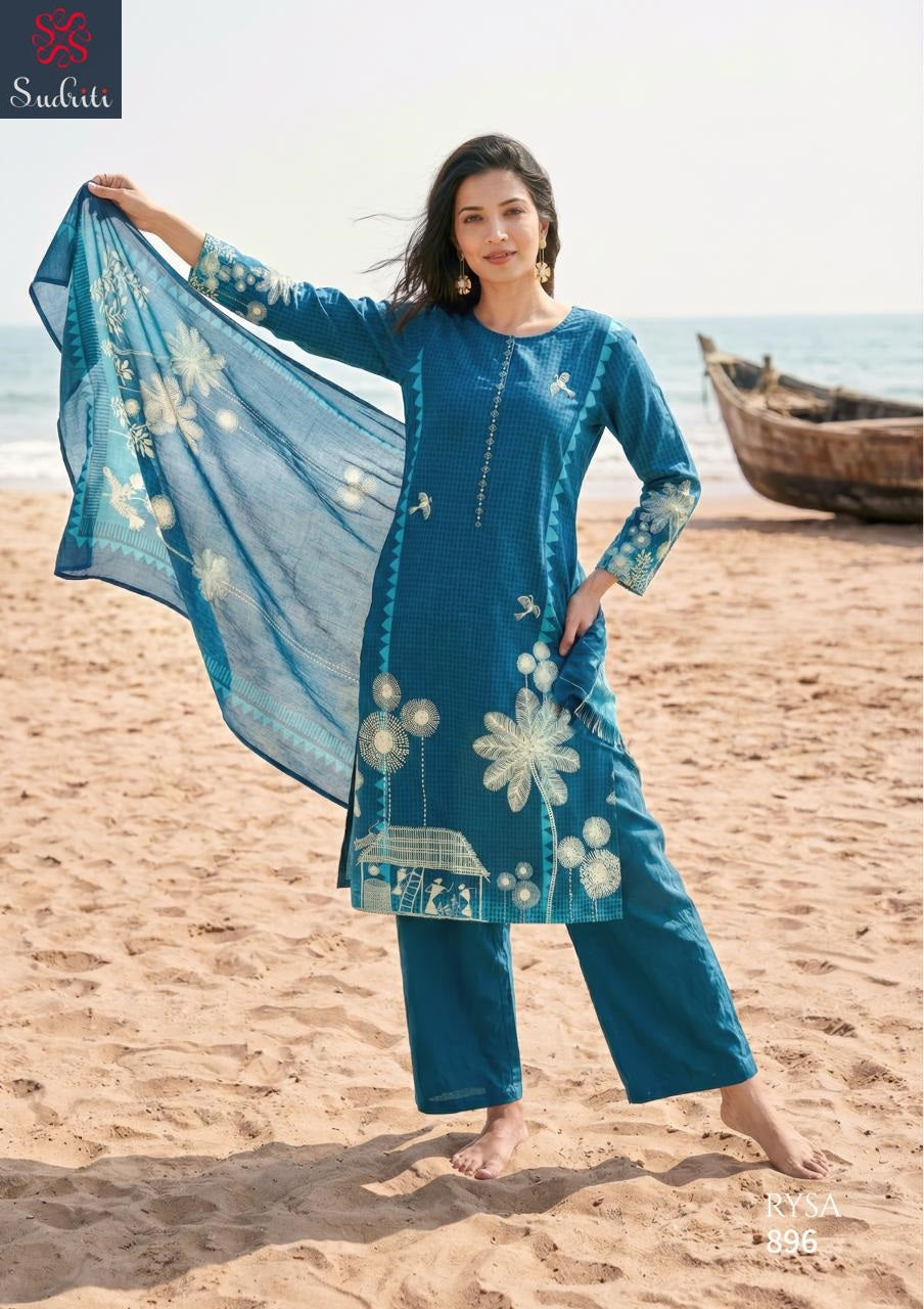 Rysa Sudriti Sahiba Cotton Lawn Pant Style Suits Wholesale Price