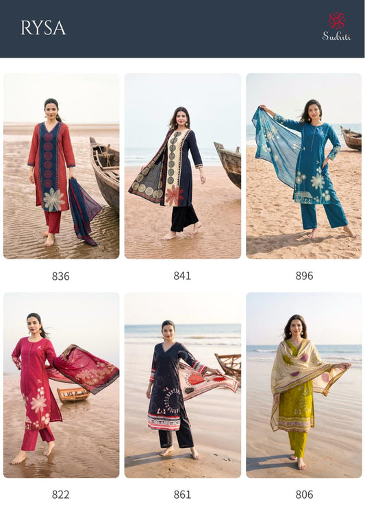 Rysa Sudriti Sahiba Cotton Lawn Pant Style Suits Wholesale Price