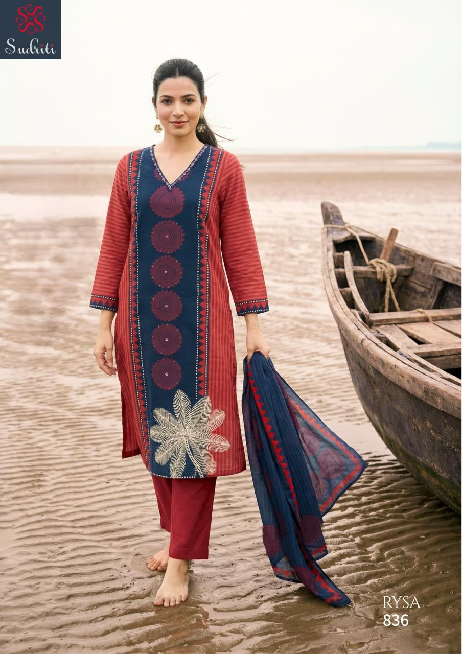 Rysa Sudriti Sahiba Cotton Lawn Pant Style Suits Wholesale Price