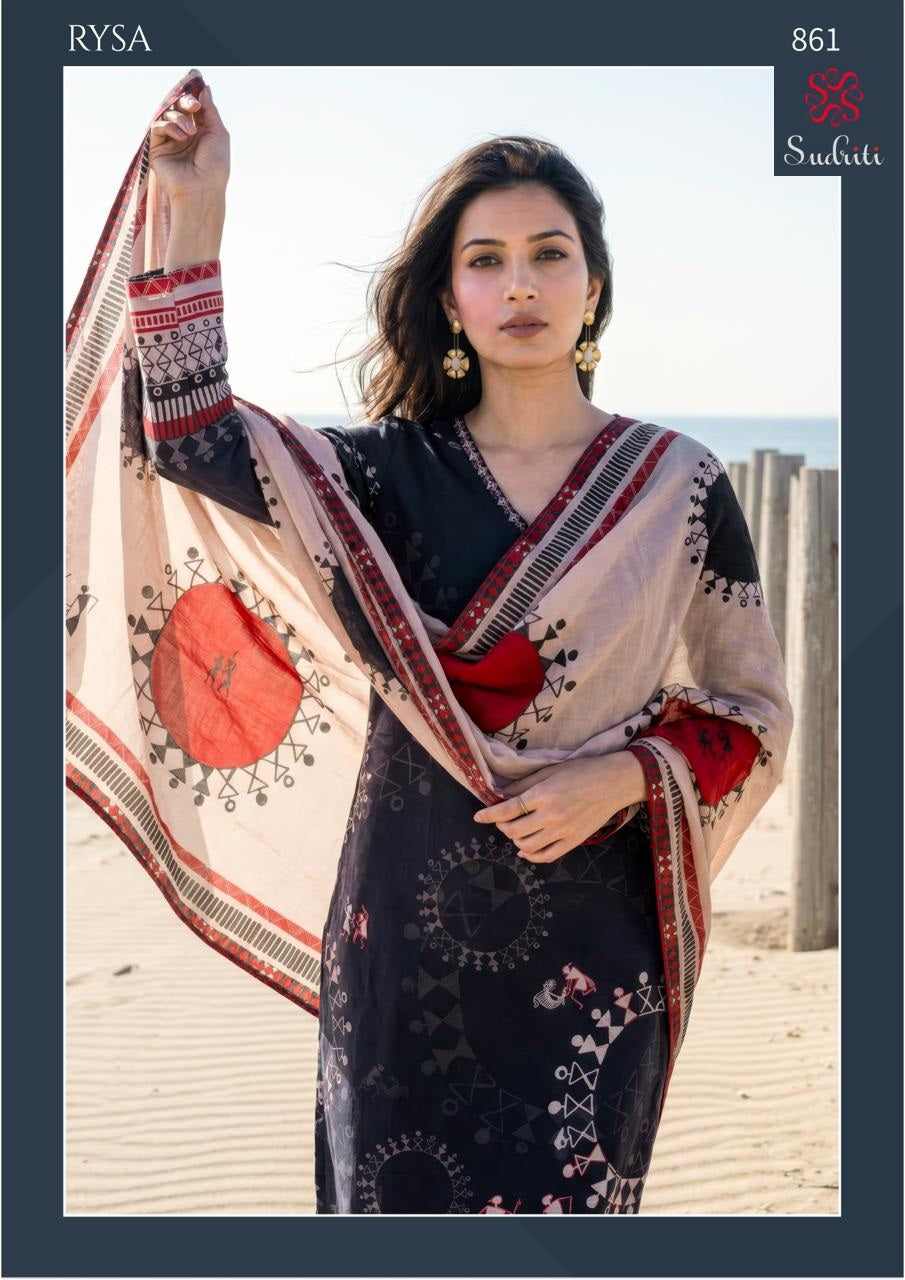 Rysa Sudriti Sahiba Cotton Lawn Pant Style Suits Wholesale Price