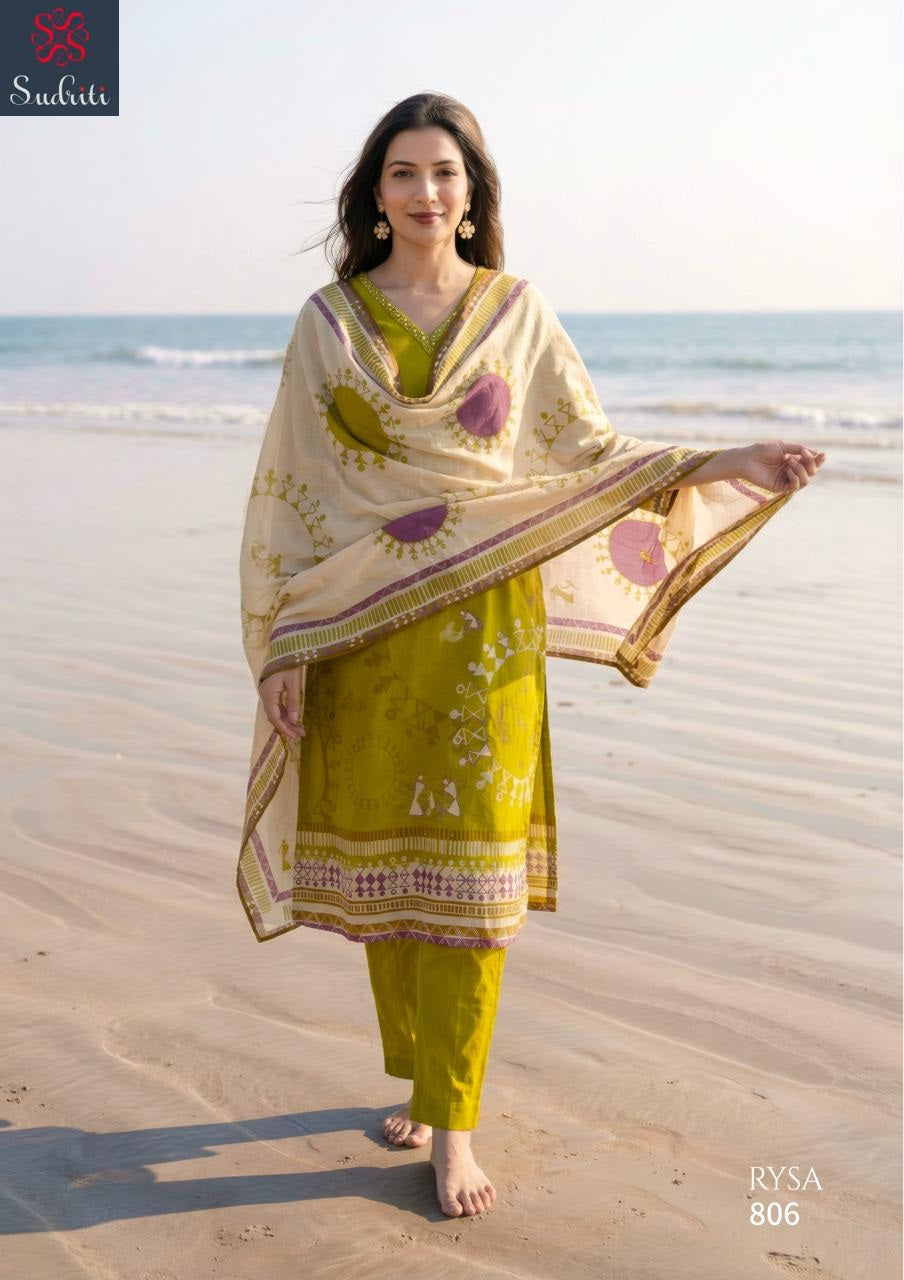 Rysa Sudriti Sahiba Cotton Lawn Pant Style Suits Wholesale Price