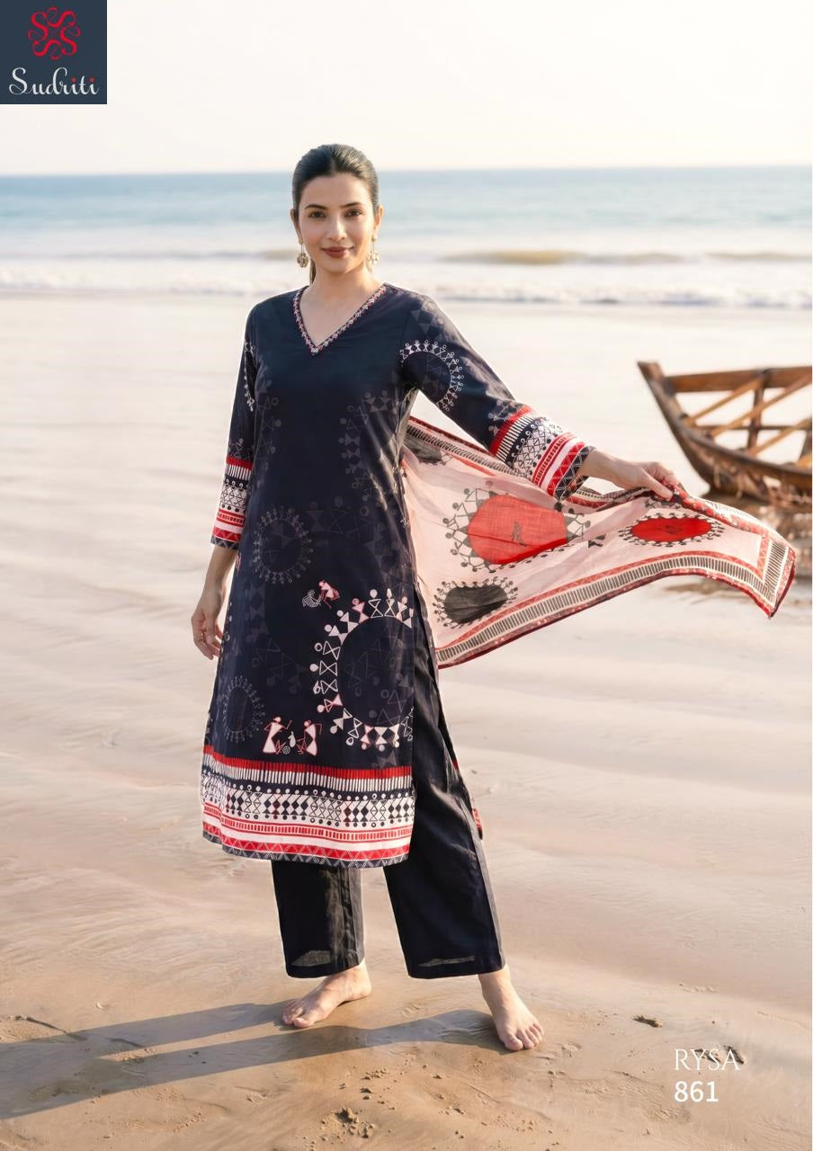 Rysa Sudriti Sahiba Cotton Lawn Pant Style Suits Wholesale Price