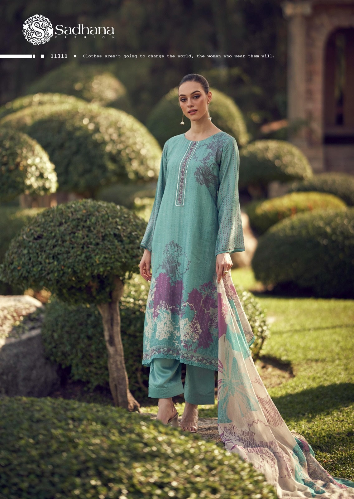 S-Iliana Sadhana Pure Muslin Pant Style Suits Wholesaler Ahmedabad