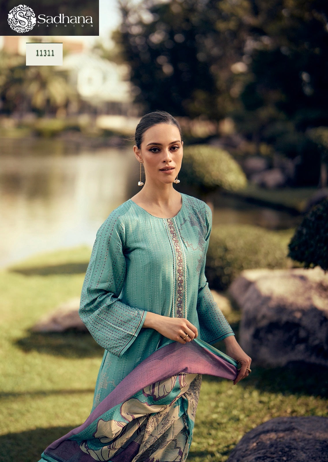 S-Iliana Sadhana Pure Muslin Pant Style Suits Wholesaler Ahmedabad